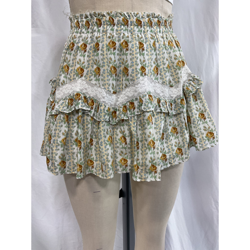 Loveshackfancy 'Piccolo' Green Mini Skirt Size P