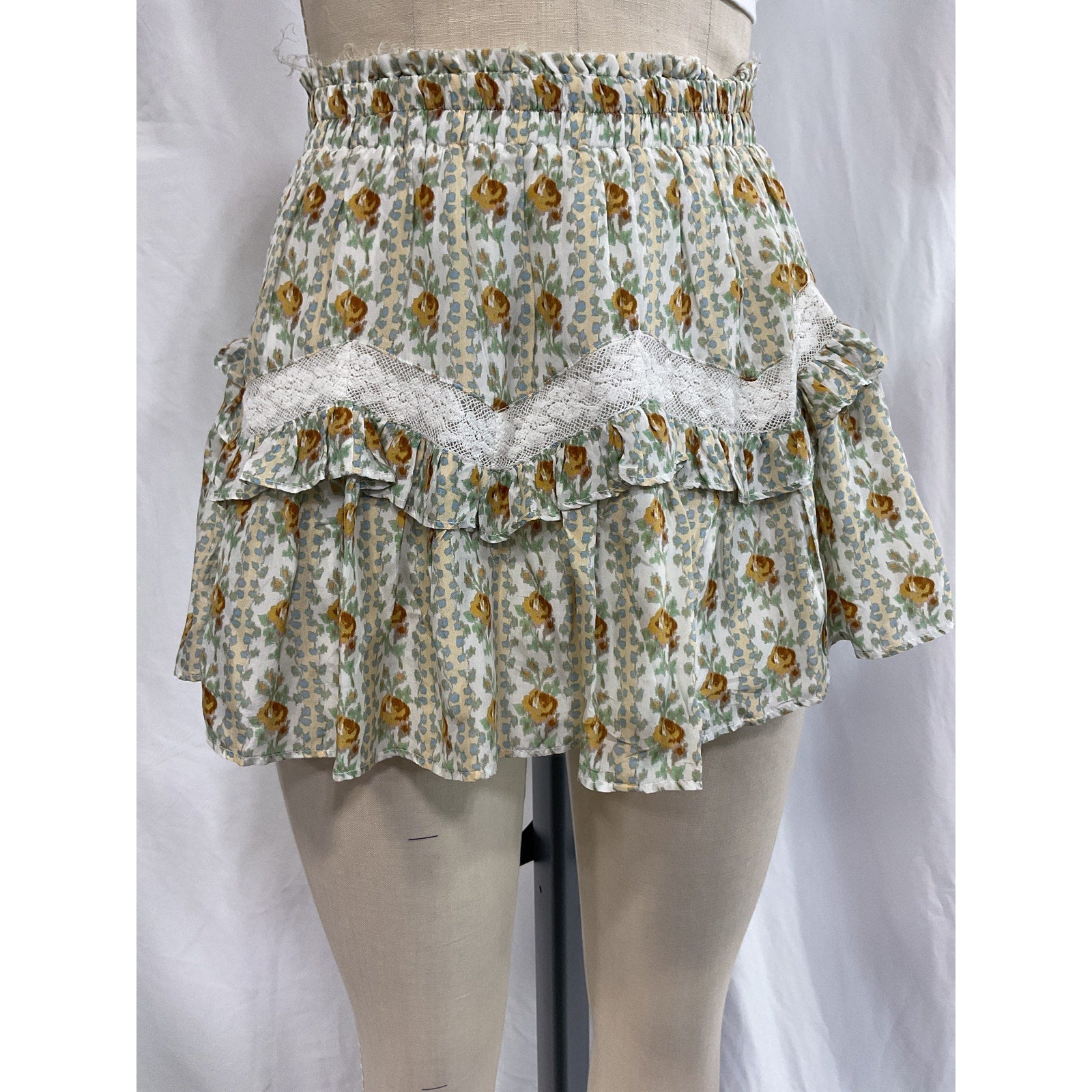 Loveshackfancy 'Piccolo' Green Mini Skirt Size P