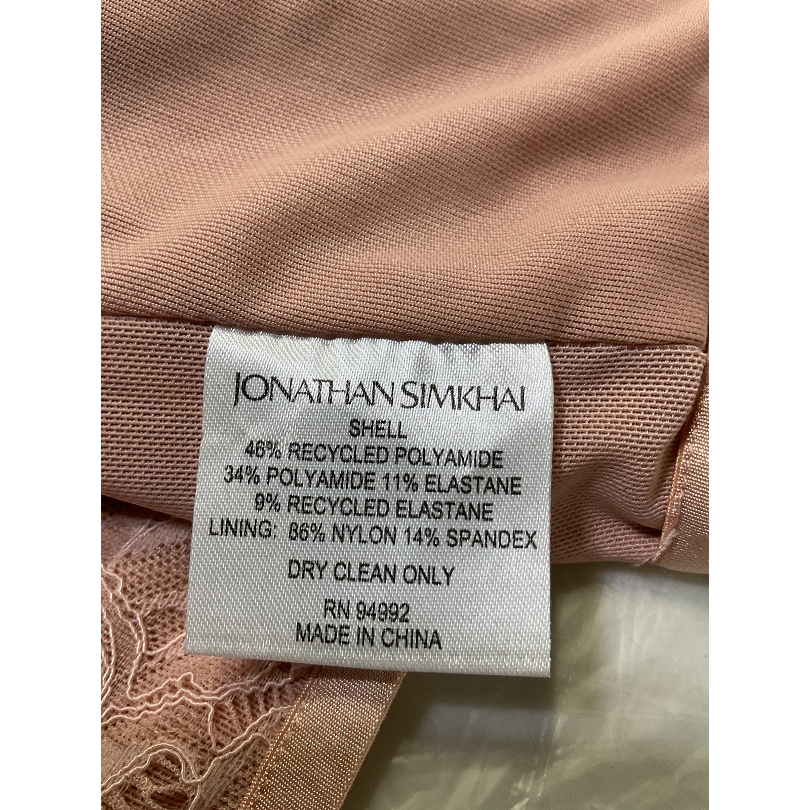 Simkhai 'Corrine' Pink Recycled Stretch Lace Top Size S