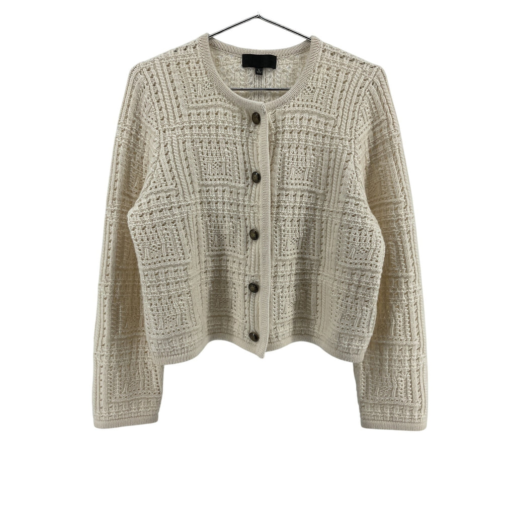 Nili Lotan 'Harry' Ivory Cashmere Cashmere Sweater Jacket Size L