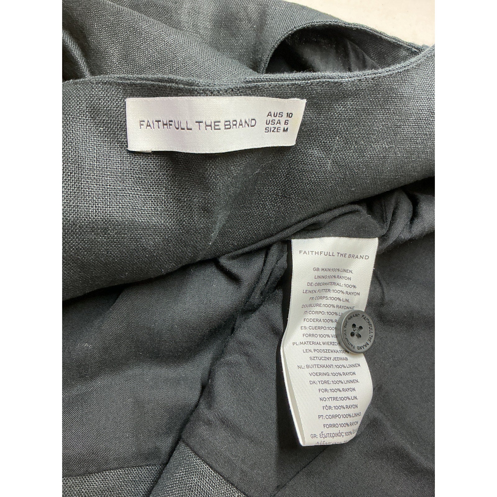 Faithfull The Brand 'Stanze' Black Linen Vest Size 6