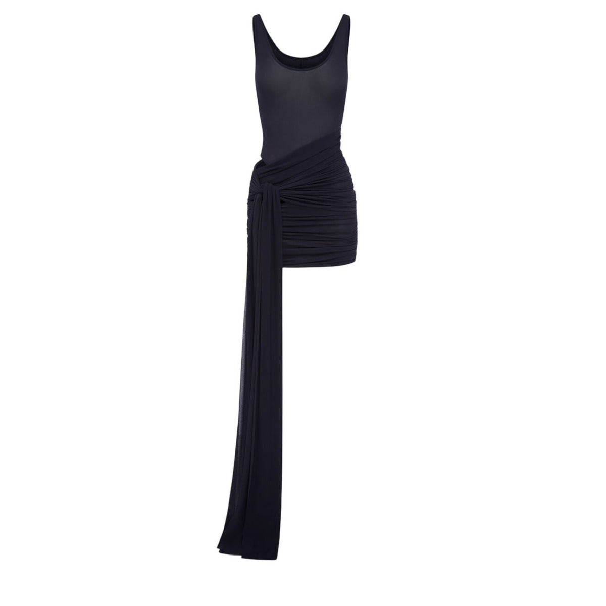 Alex Perry Ruched Navy Scoop Neck Wrap Mini Dress Size UK 10 / US 6