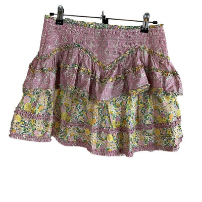 Loveshackfancy Floral Blushing Meadows Tribeca Mini Skirt Size M