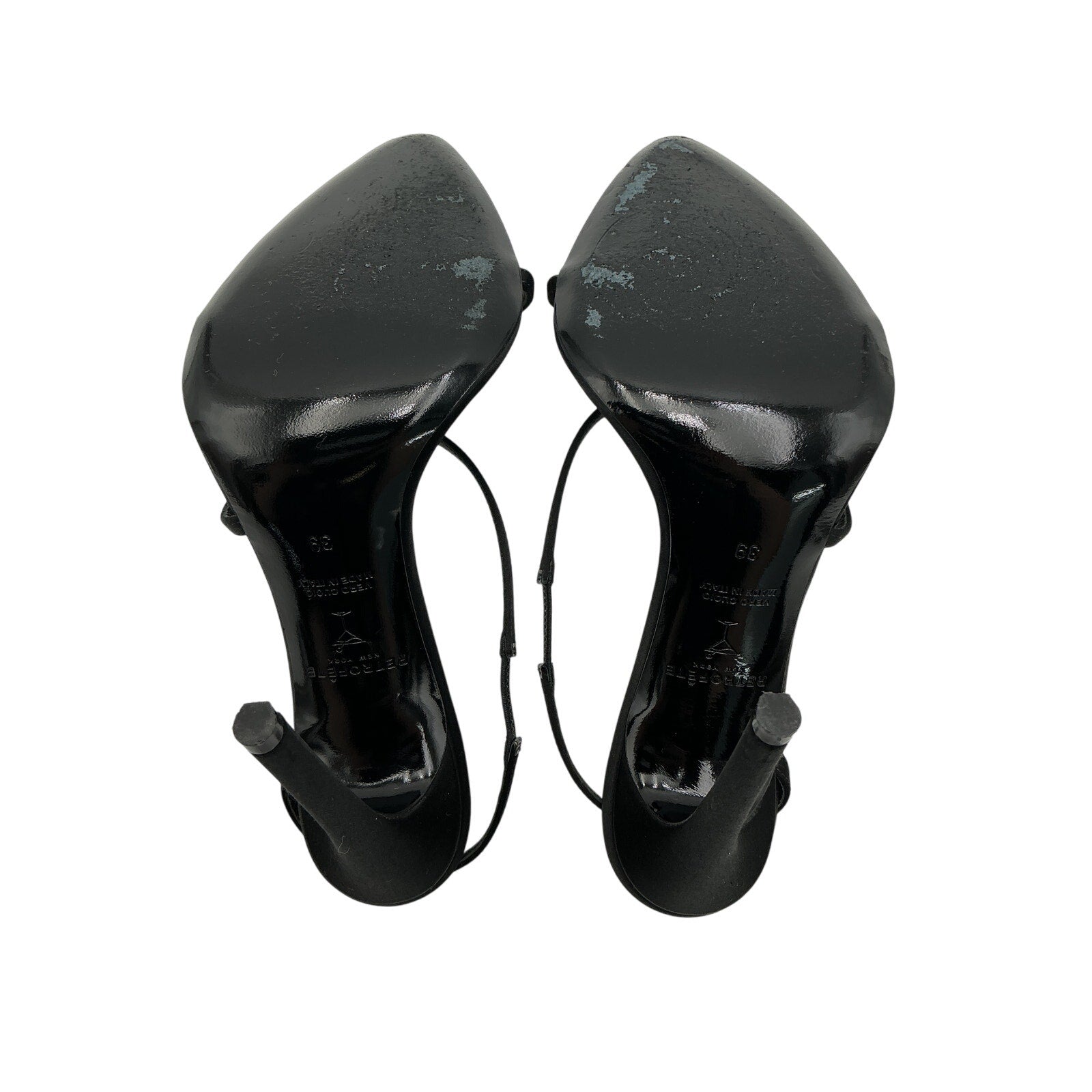 Retrofete 'Naomi' Black Leather Sandal Size 9