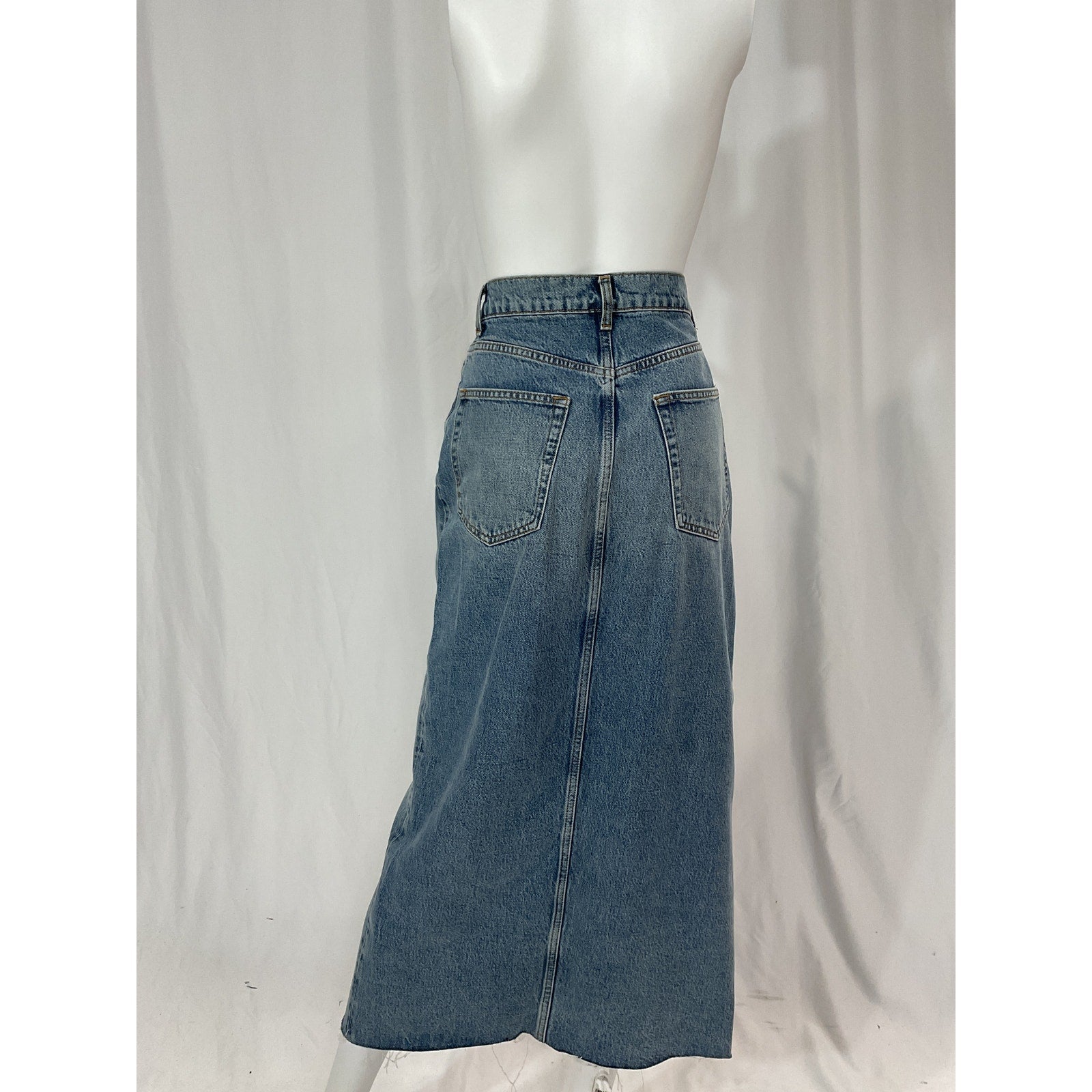 Reformation 'Nila' Blue Long Denim Skirt Size 29