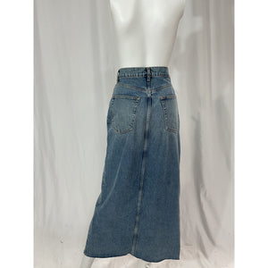 Reformation 'Nila' Blue Long Denim Skirt Size 29