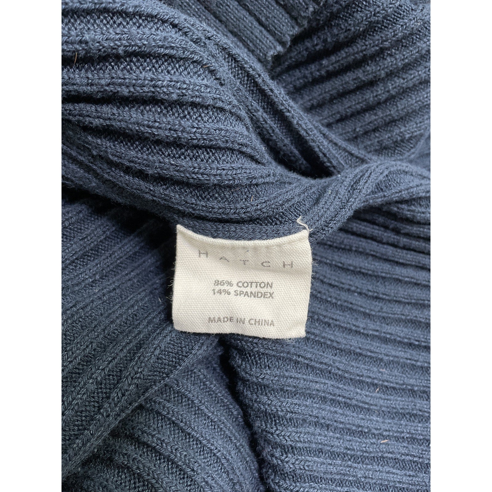Hatch The Penelope Navy Cotton Knit Dress Size 4