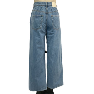 Grlfrnd High Rise Pleated Wide Leg Blue Chloé Denim Jeans Size 26