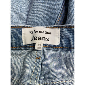 Reformation Wilder High Rise Wide Leg Cropped Denim Jeans Size 25