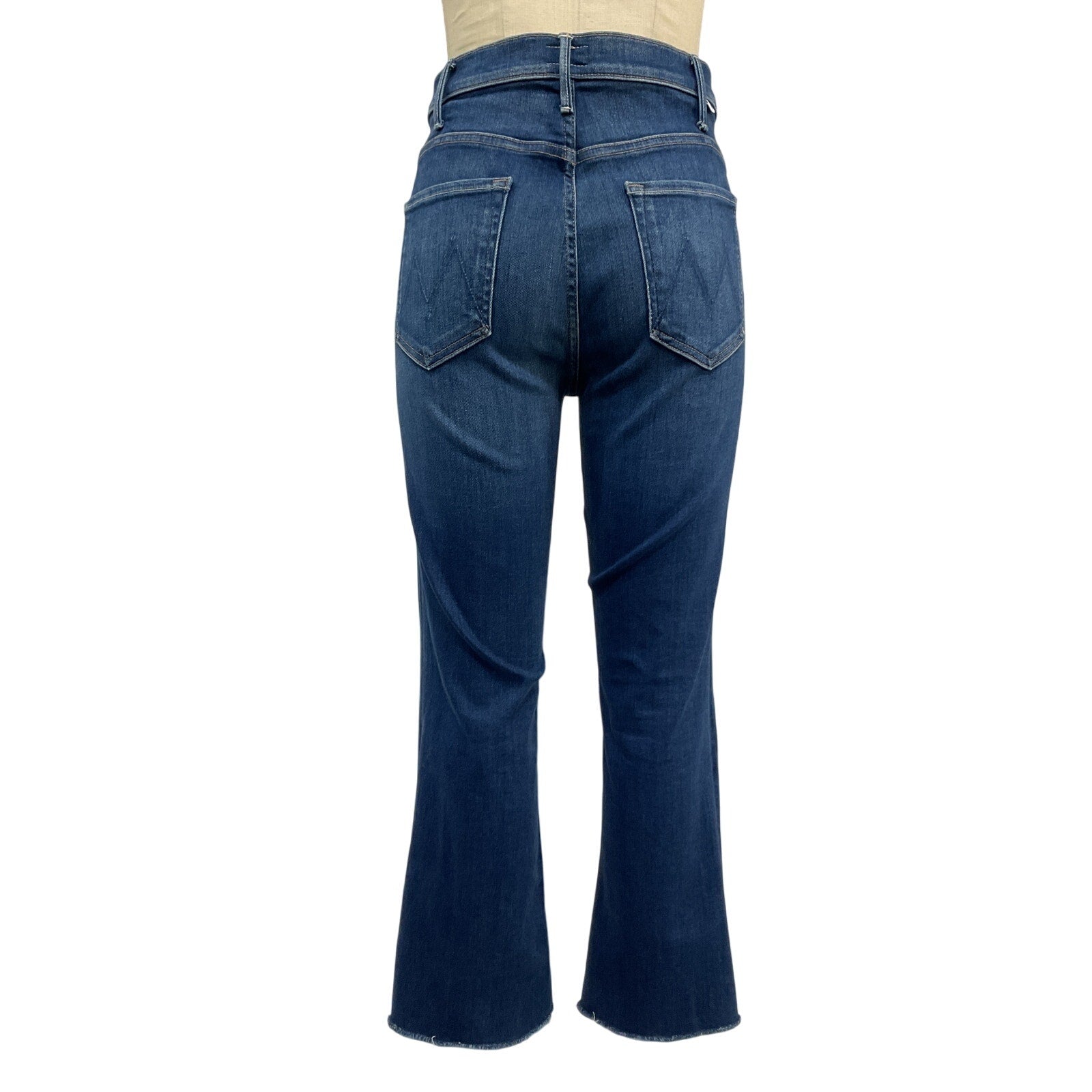 Mother 'The Hustler' Blue Cotton Ankle Fray Denim Jean Size 30