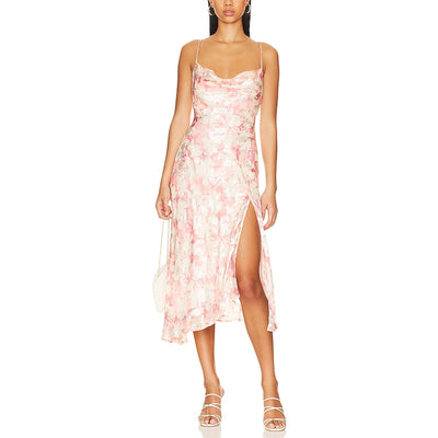Astr The Label 'Gaia' Pink Jacquard Floral Print Dress Size L