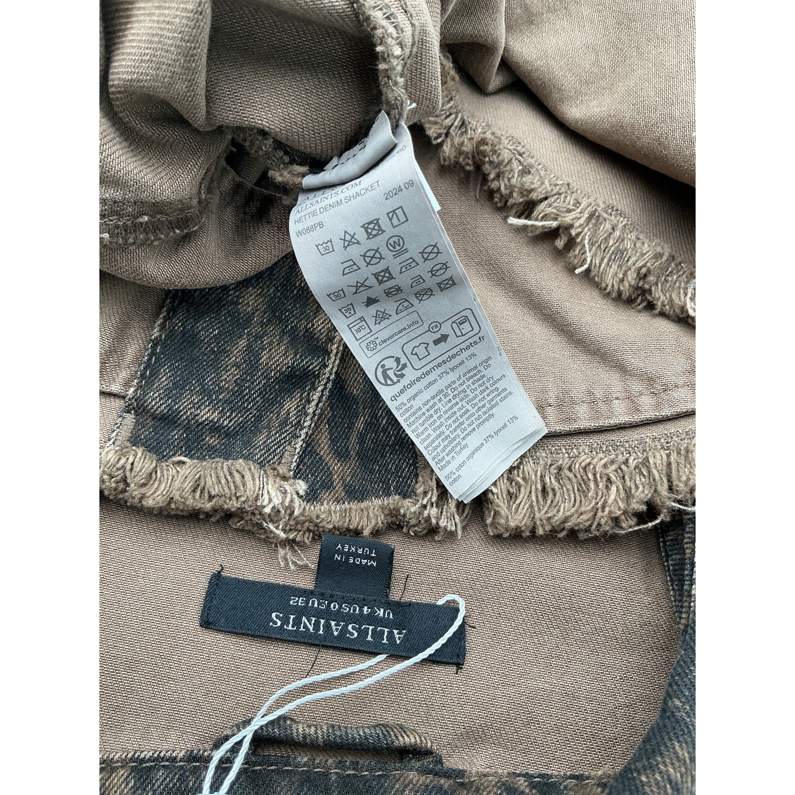 Allsaints 'Hettie' Brown Cotton Denim Shacket Size 0