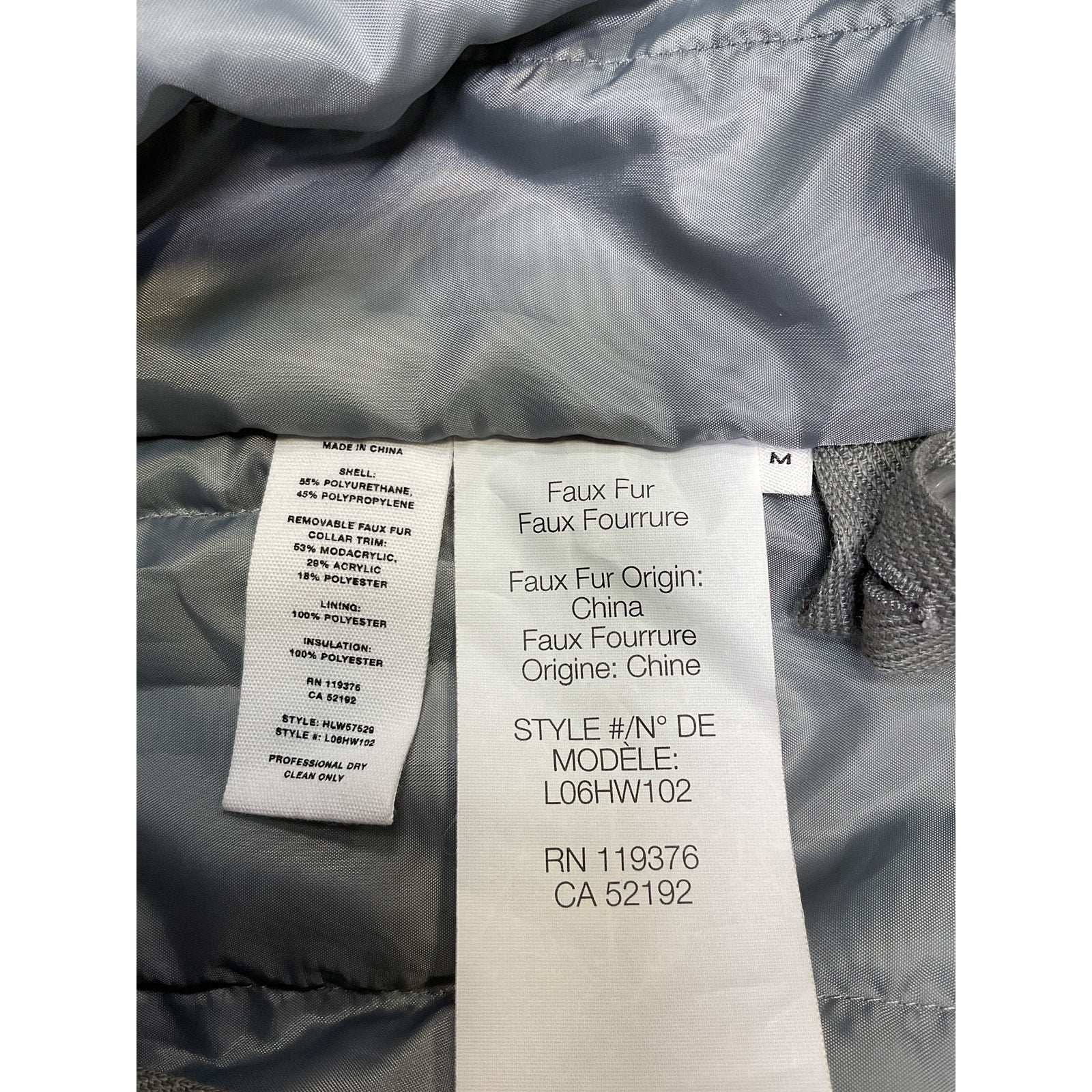 Helmut Lang 'Astro' Silver Faux Fur Jacket Size M