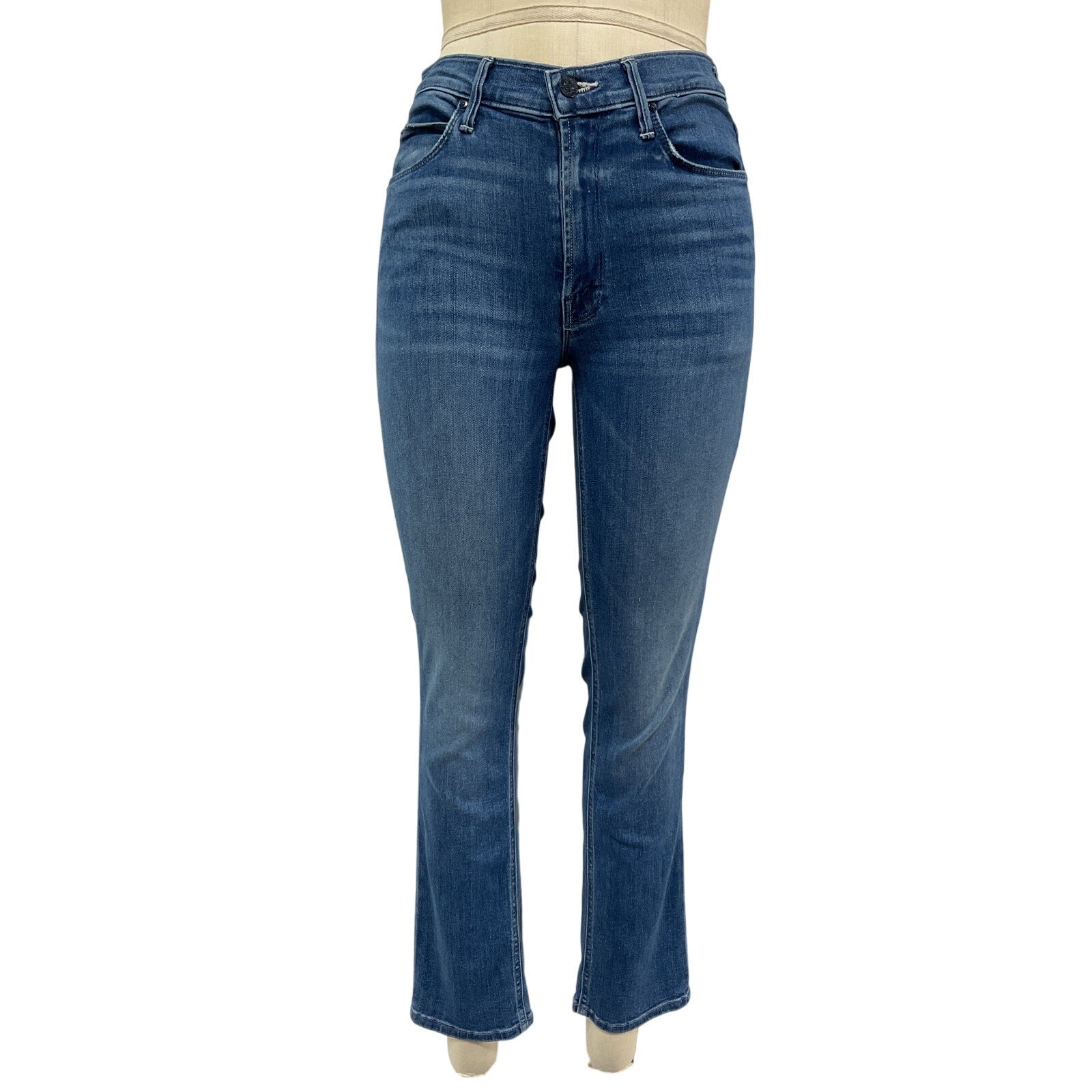 Mother 'The Dazzler' Blue Cotton High Waist Ankle Straight Leg Denim Jean Size 27