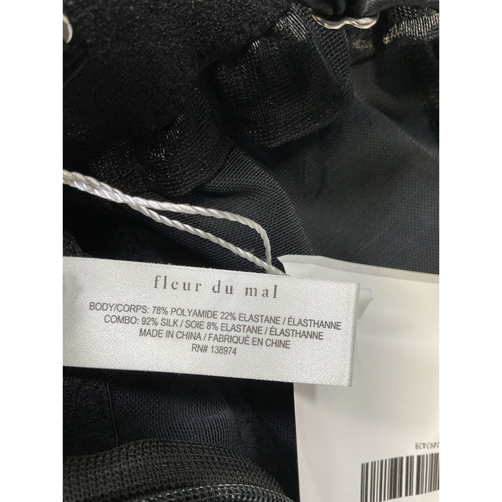 Fleur Du Mal Brilliant Black Polyamide Mesh Bustier Dress Size 8