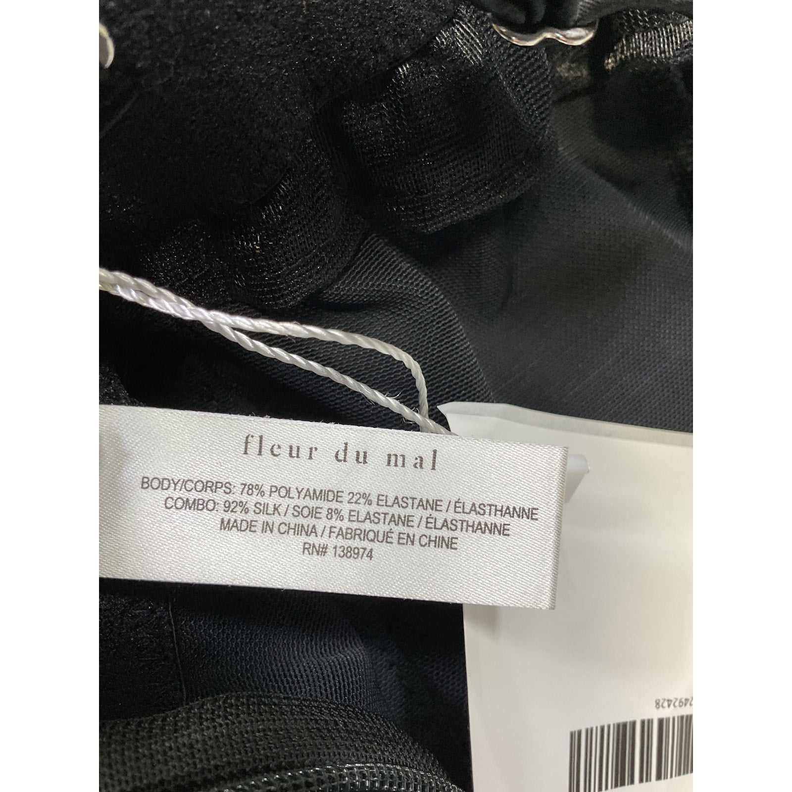 Fleur Du Mal Brilliant Black Polyamide Mesh Bustier Dress Size 8