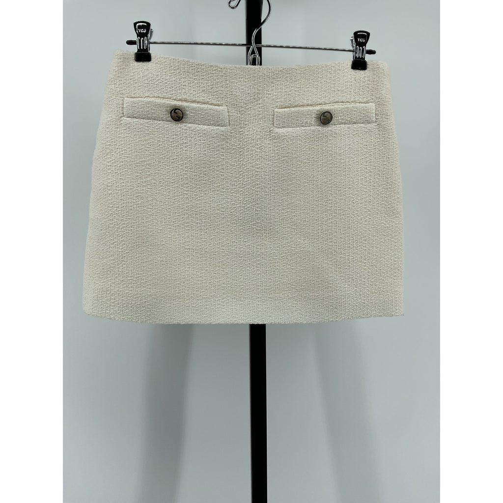 Gucci Wool-Blend Bouclé-Tweed Mini Skirt Off-White Size 4
