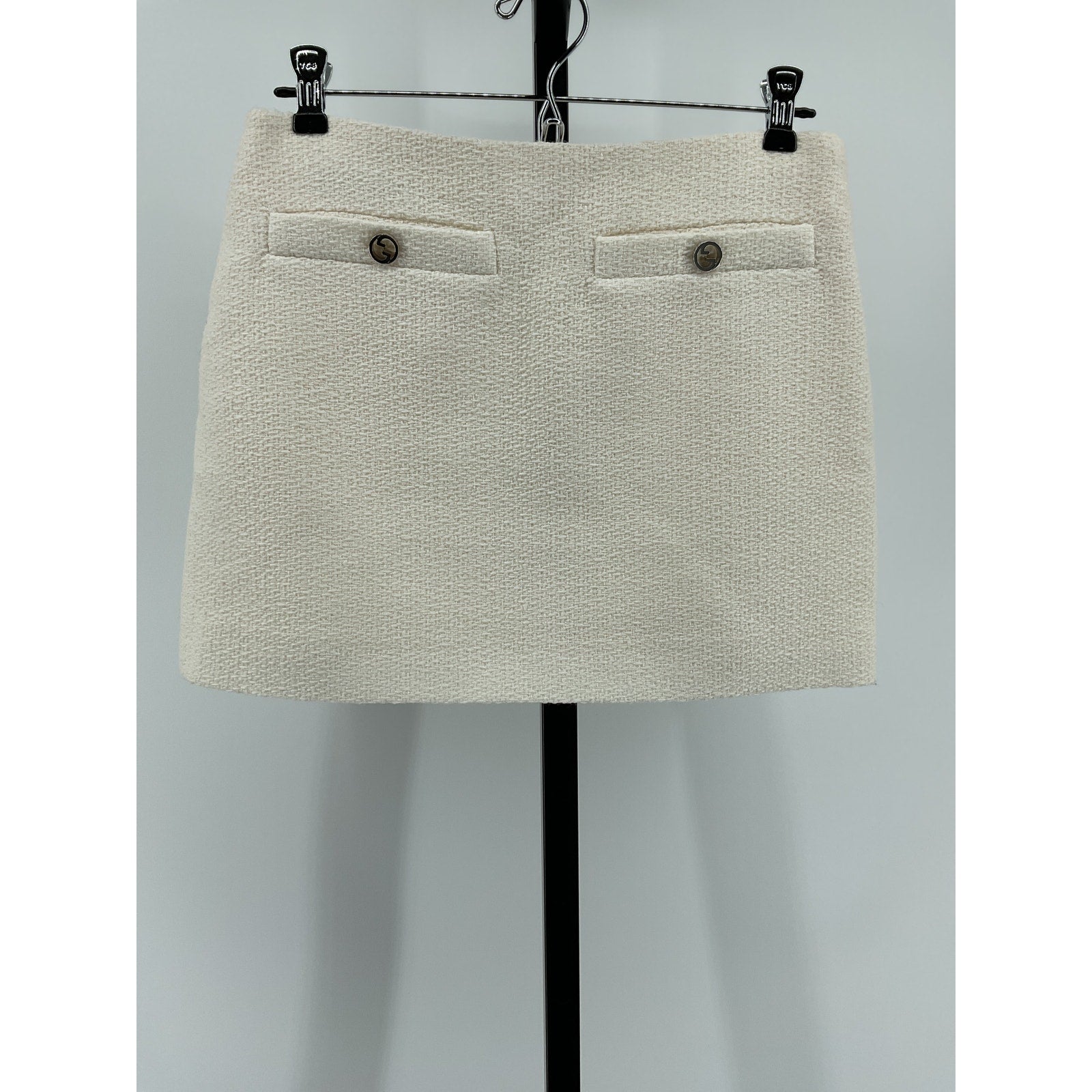 Gucci Wool-Blend Bouclé-Tweed Mini Skirt Off-White Size 4