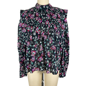 Isabel Marant Floral Print Black Vega Blouse Size FR 36 / US 4