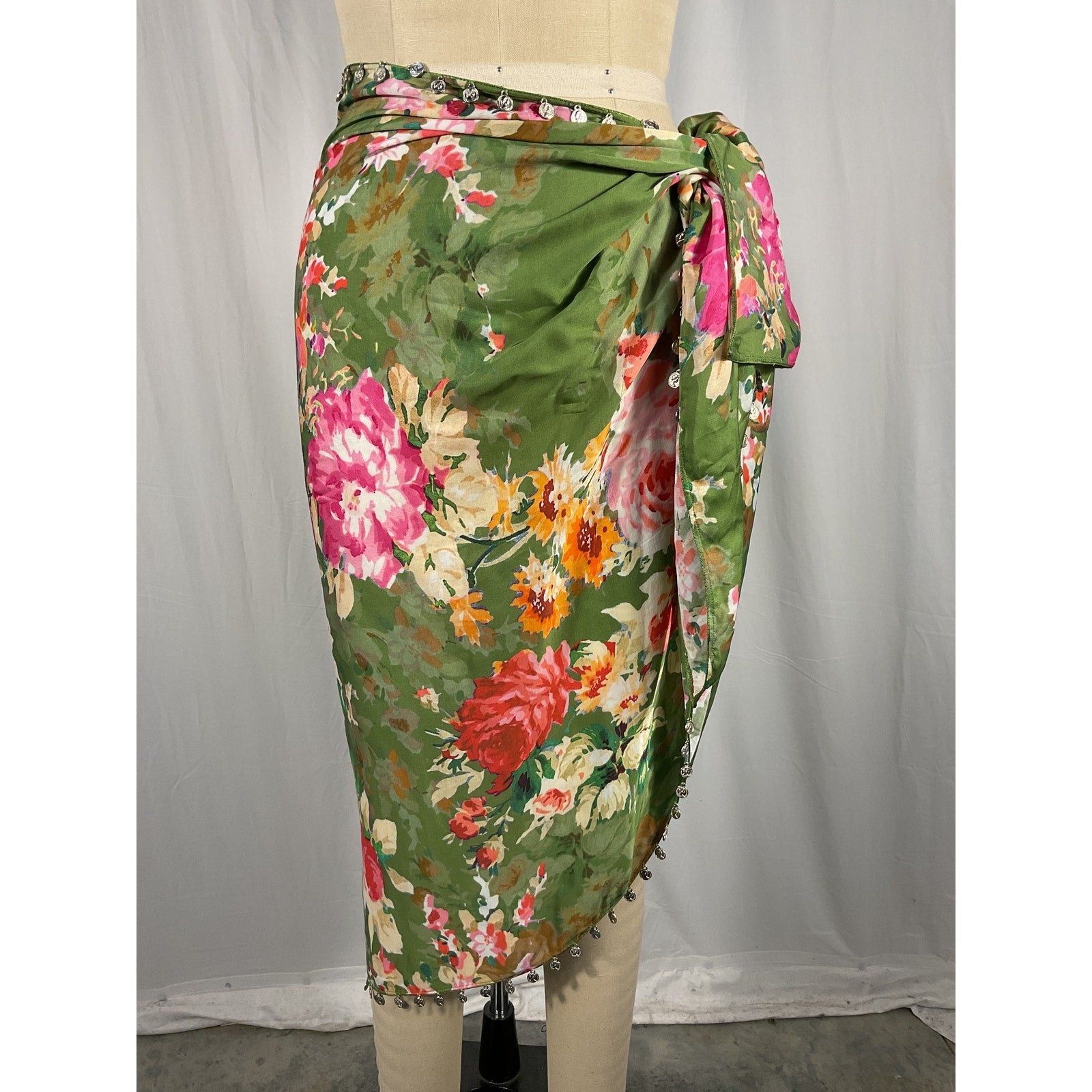 Hemant And Nandita 'Zaria' Green Pareo Size S