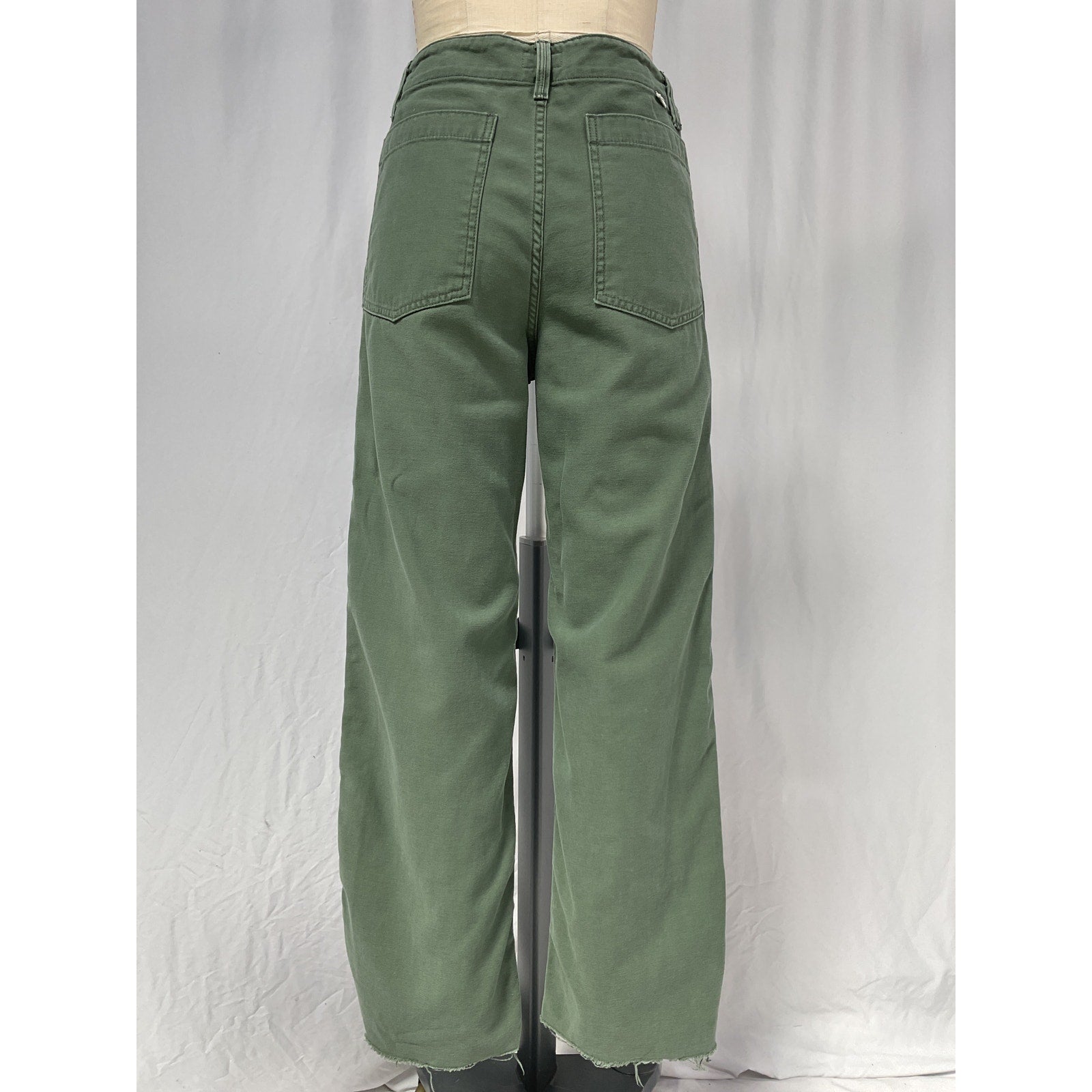 Mother 'The Major' Green Cotton Sneak Fray Pant Size 26