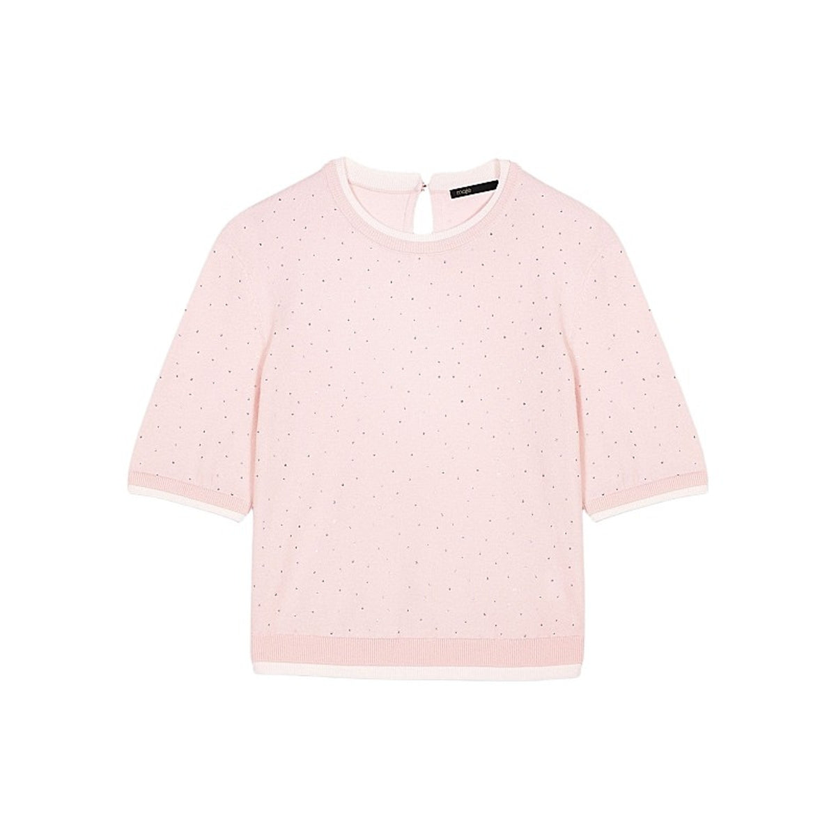 Maje Short-Sleeve Pink Wool Jumper Size 2