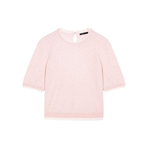Maje Short-Sleeve Pink Wool Jumper Size 2
