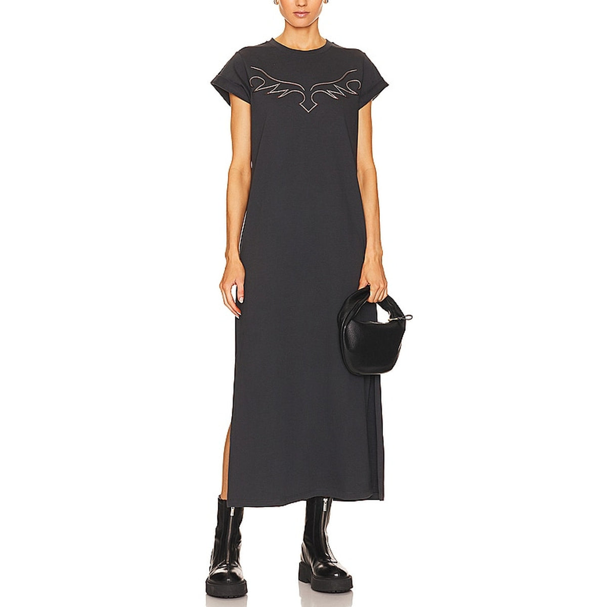 Allsaints Washed Black Randal Anna Dress Size 10