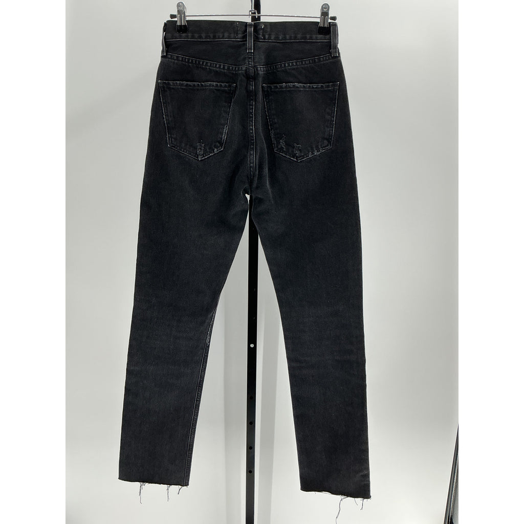 Agolde 'Cherie' Black Cotton High Rise Straight Jean Size 24
