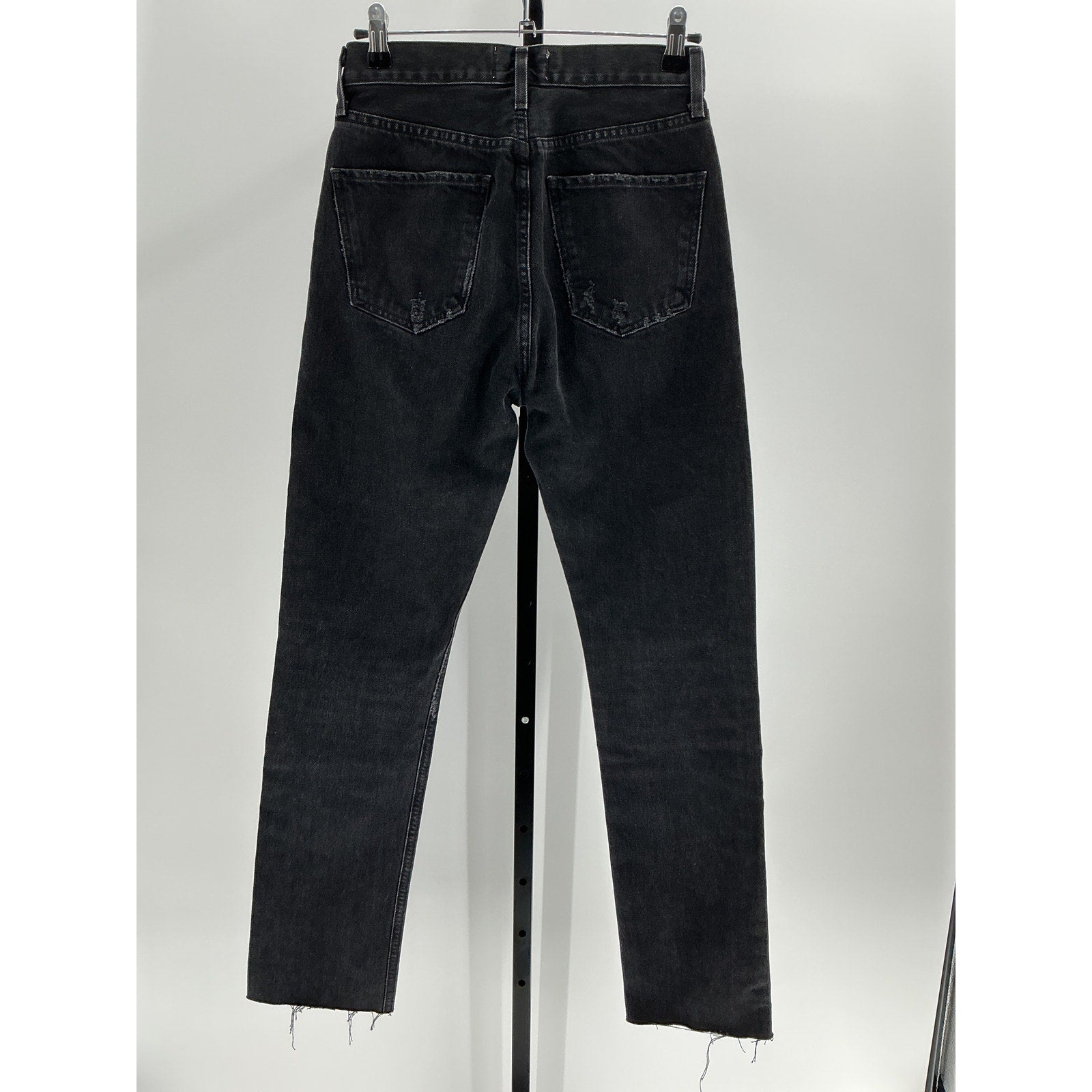 Agolde 'Cherie' Black Cotton High Rise Straight Jean Size 24