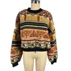 Etro Textured Multicolor Jacquard Knit Sweater Size IT 44 / 8 US
