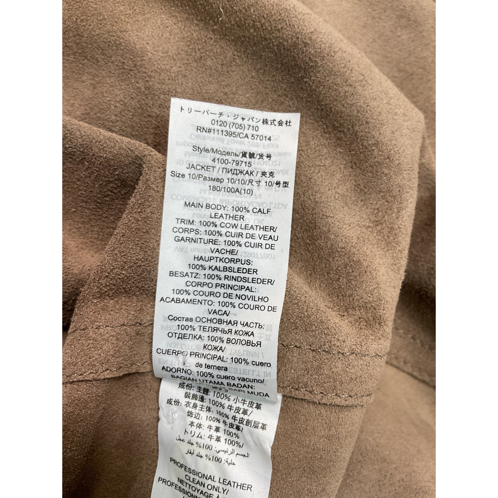 Tory Burch Tan Leather Jacket Size 10