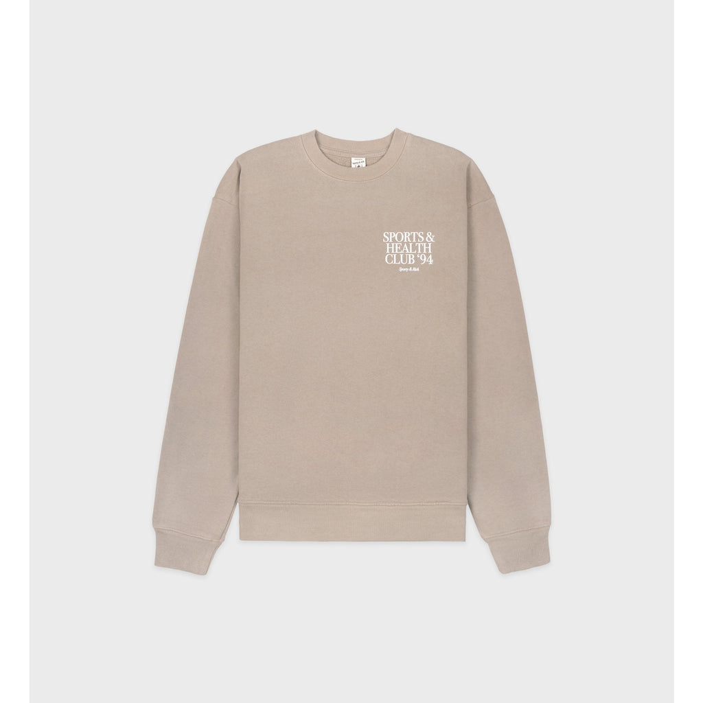 Sporty & Rich 'Members' Green Long Sleeve Drop Shoulder Logo Crewneck Sweatshirt Size XS