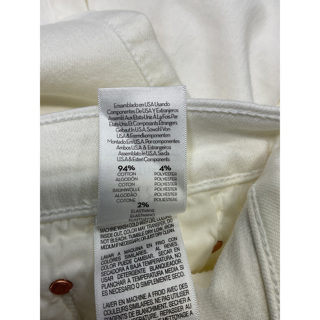 Mother Insider White Cotton Crop Step Fray Denim Jean Size 28 - NWT