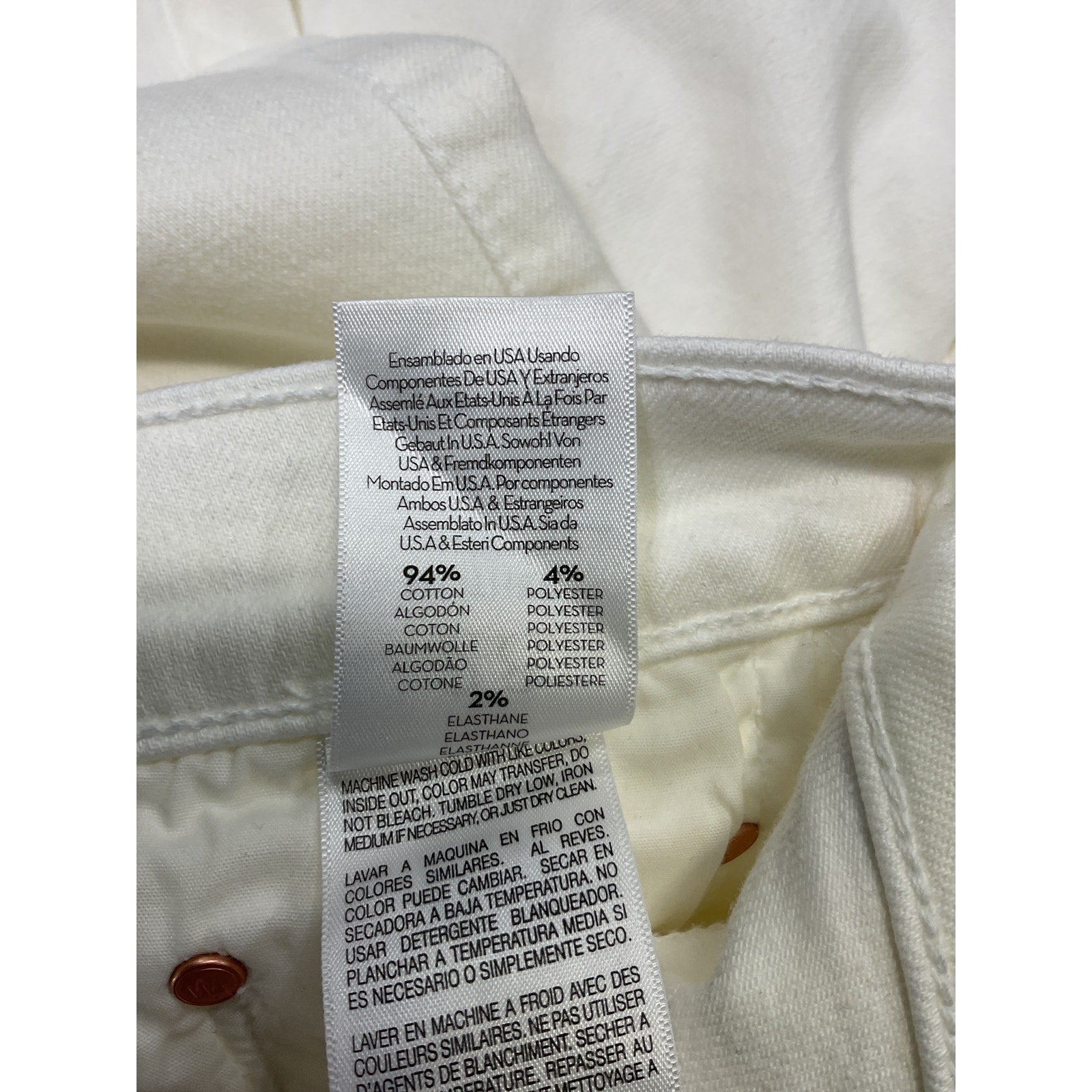 Mother Insider White Cotton Crop Step Fray Denim Jean Size 28 - NWT
