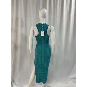 L'Academie 'Halia' Blue Midi Knit Dress With Slit Size S - NWT