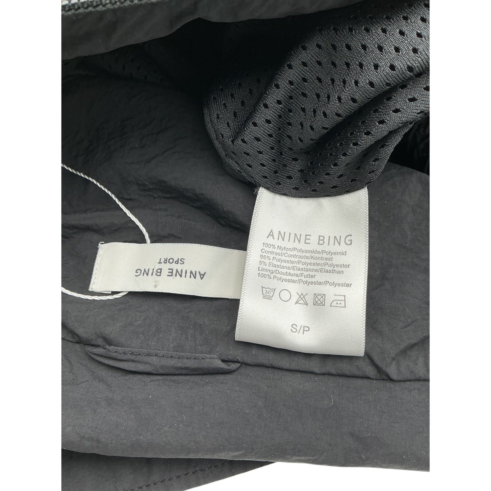 Anine Bing 'Emerson' Black Nylon Jacket Size S