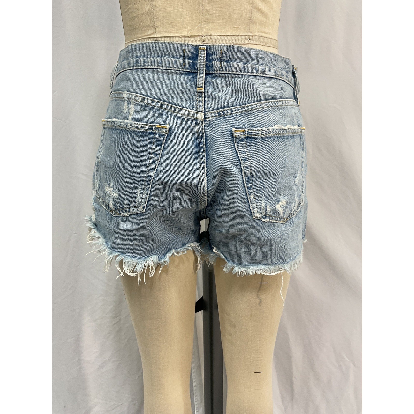 Agolde Parker 'Vintage' Blue Cotton Cut Off Short Size 26