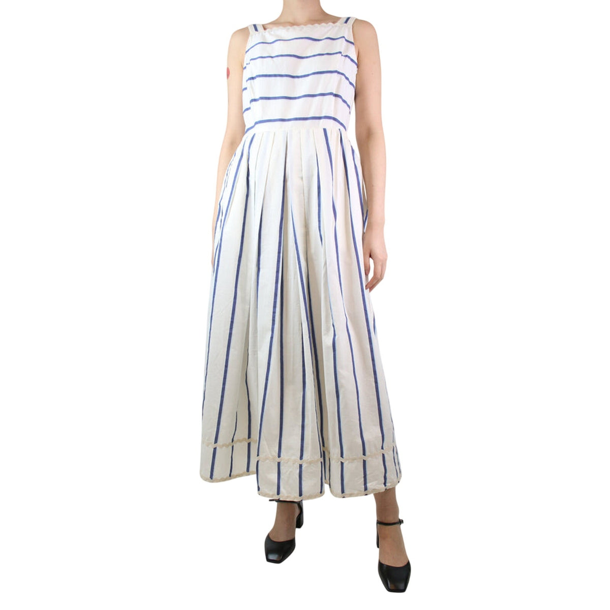 Max Mara Striped White Mariner Size 4 Dress