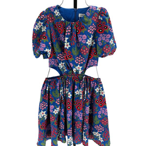 Amur Vibrant Blue Multi Floral Katy Cutout Dress Size 2