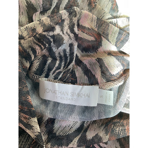 Simkhai 'Asher' Brown Recycled Mesh Long Sleeve Top Size S