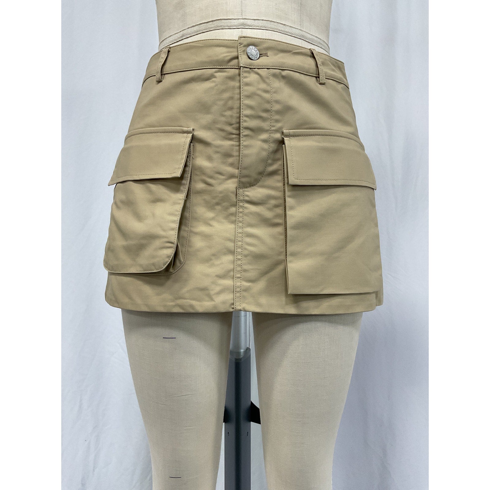 Aexae Beige Viscose Mini Skirt Size XS