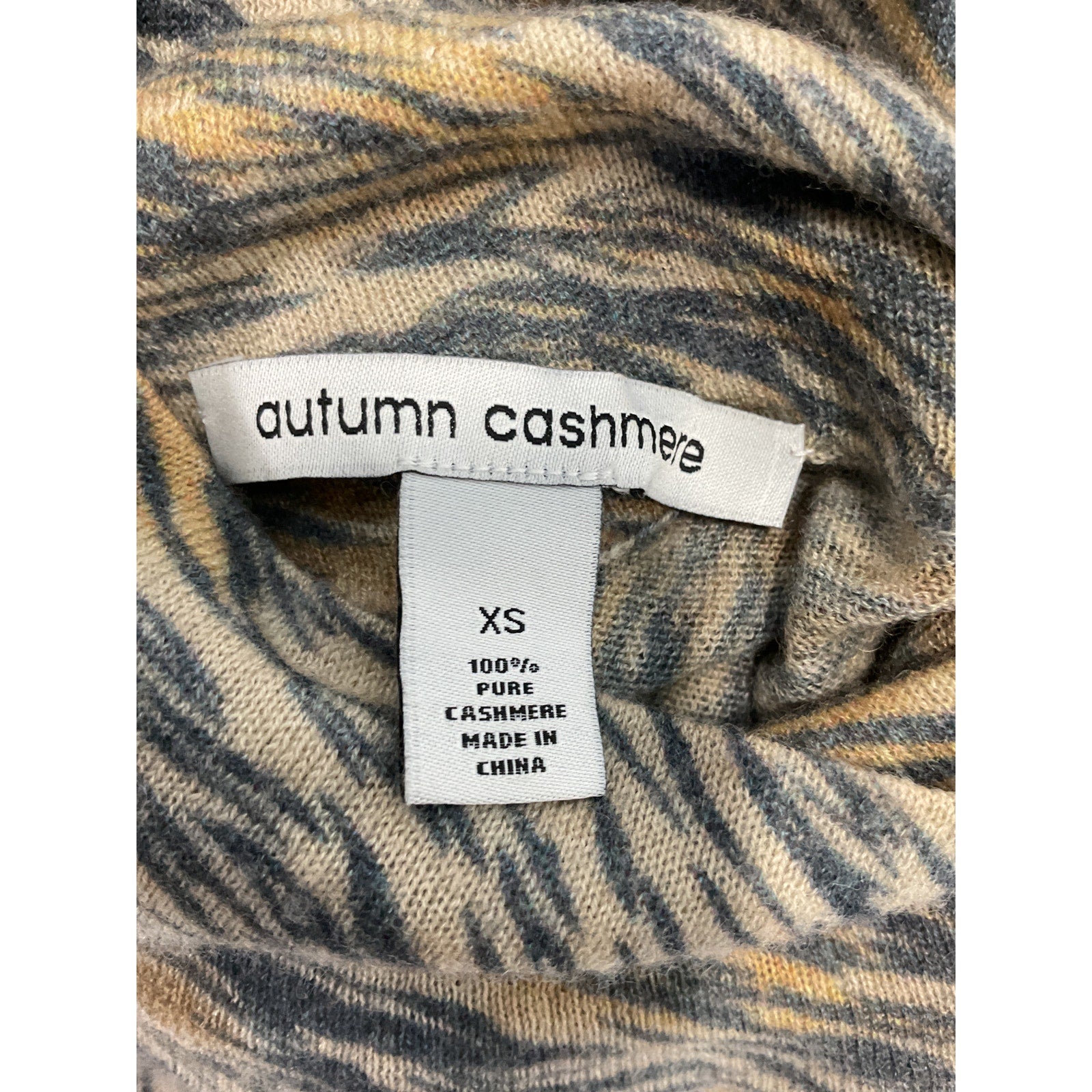 Autumn Cashmere 'Tiger' Brown Print Crewneck Size XS