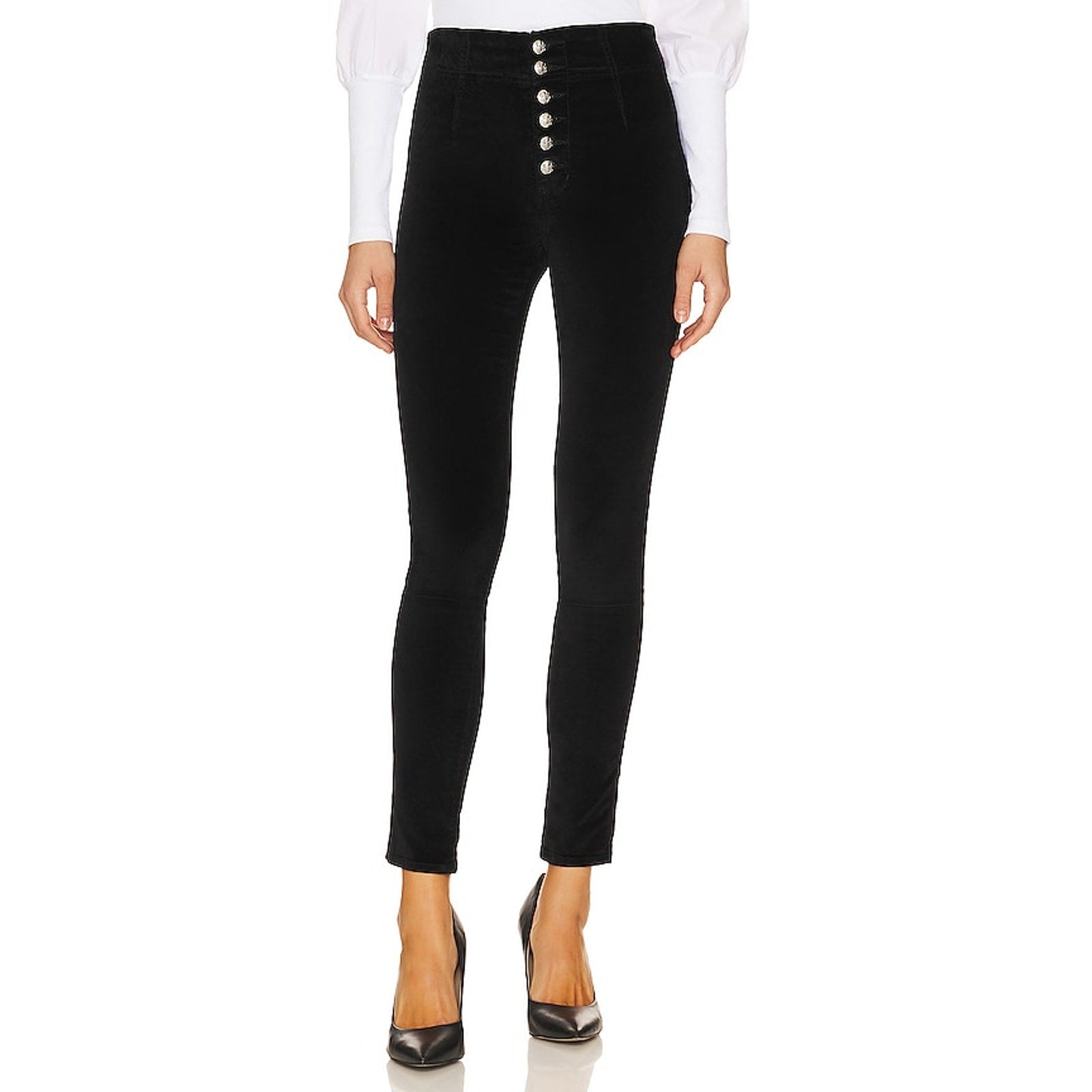 Veronica Beard 'Debbie' Black Velour High Rise Skinny Denim Jean Size 31