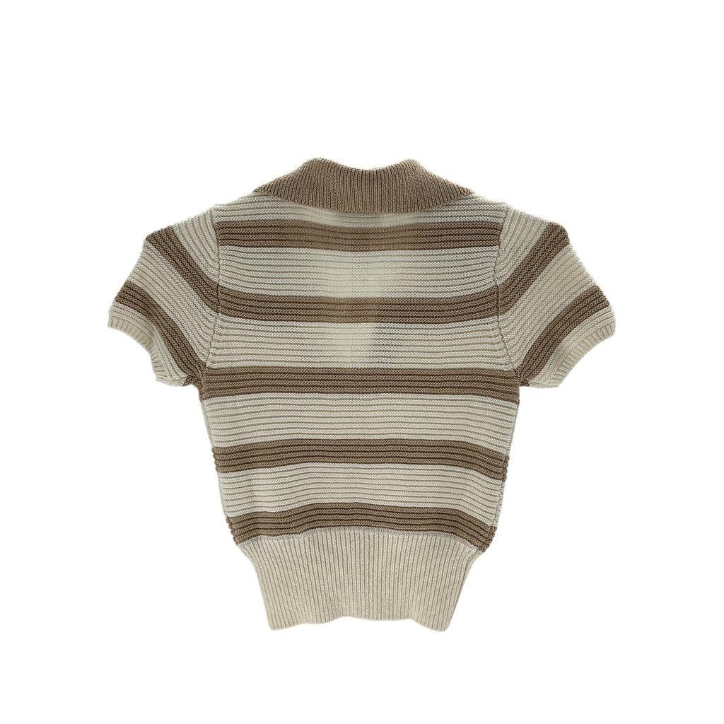 L'Academie 'By Marianna' Beige Viscose Drea Striped Knit Top Size XXS