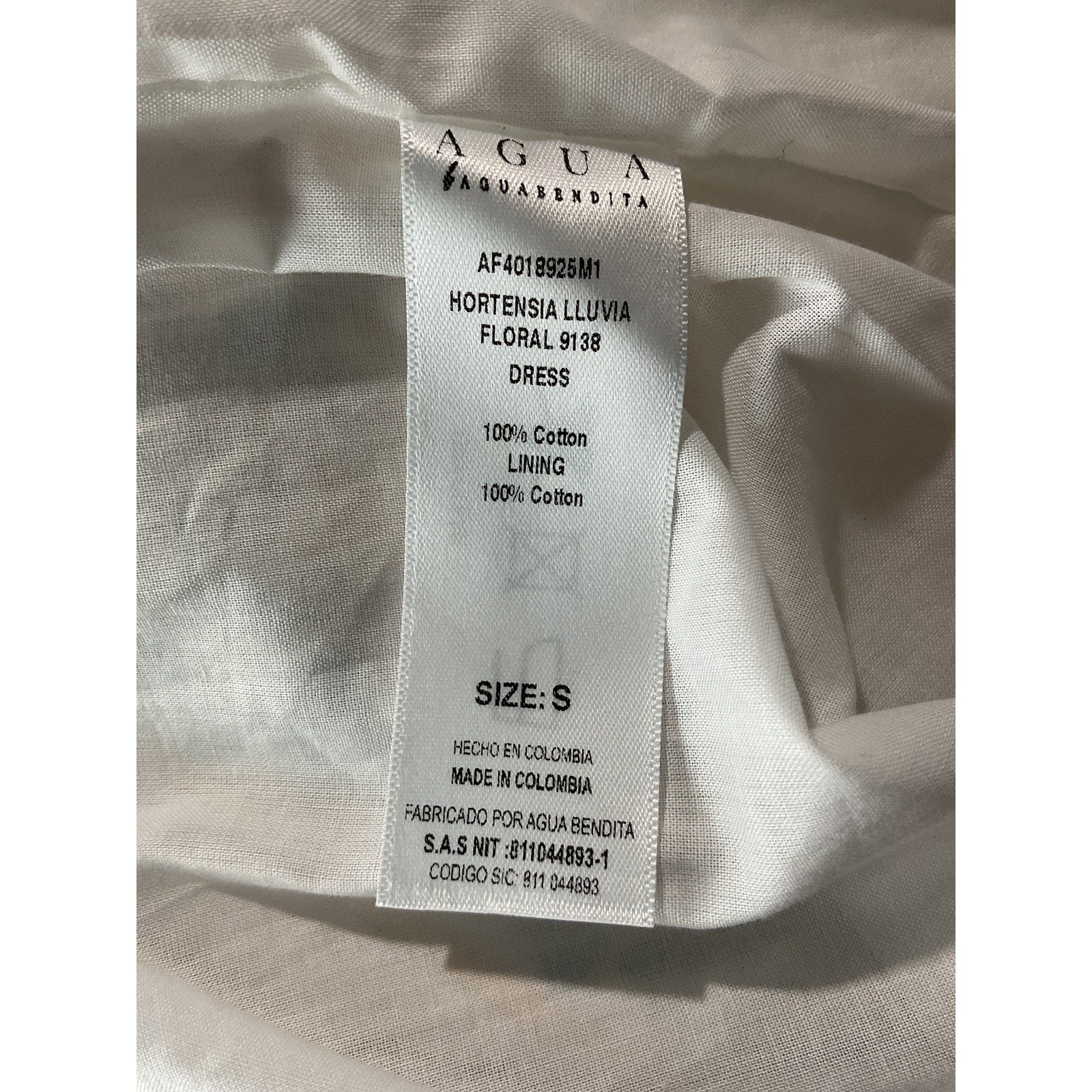 Agua Bendita 'Hortensia' Yellow Cotton Pleated Floral Maxi Dress Size S
