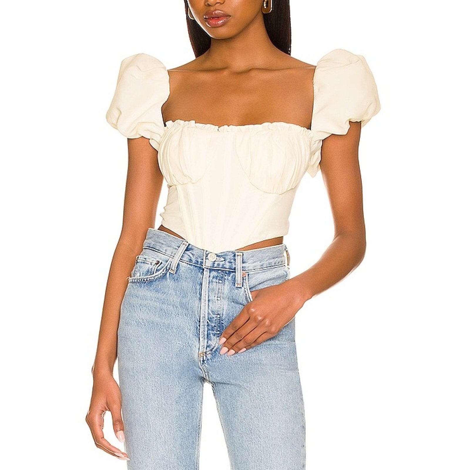 Lpa 'Claudette' White Rayon Top Size S - NWT