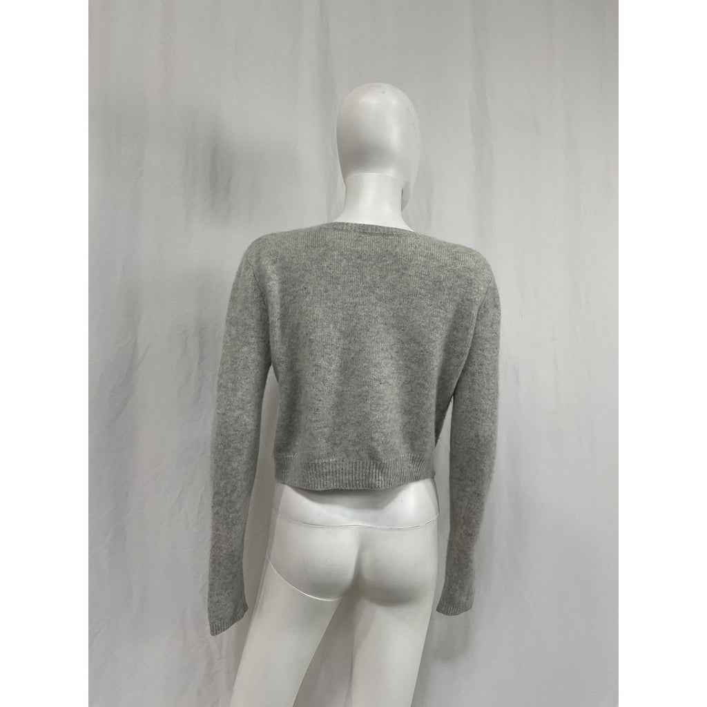 Reformation 'Clara' Grey Cashmere Crew Cardigan Size S