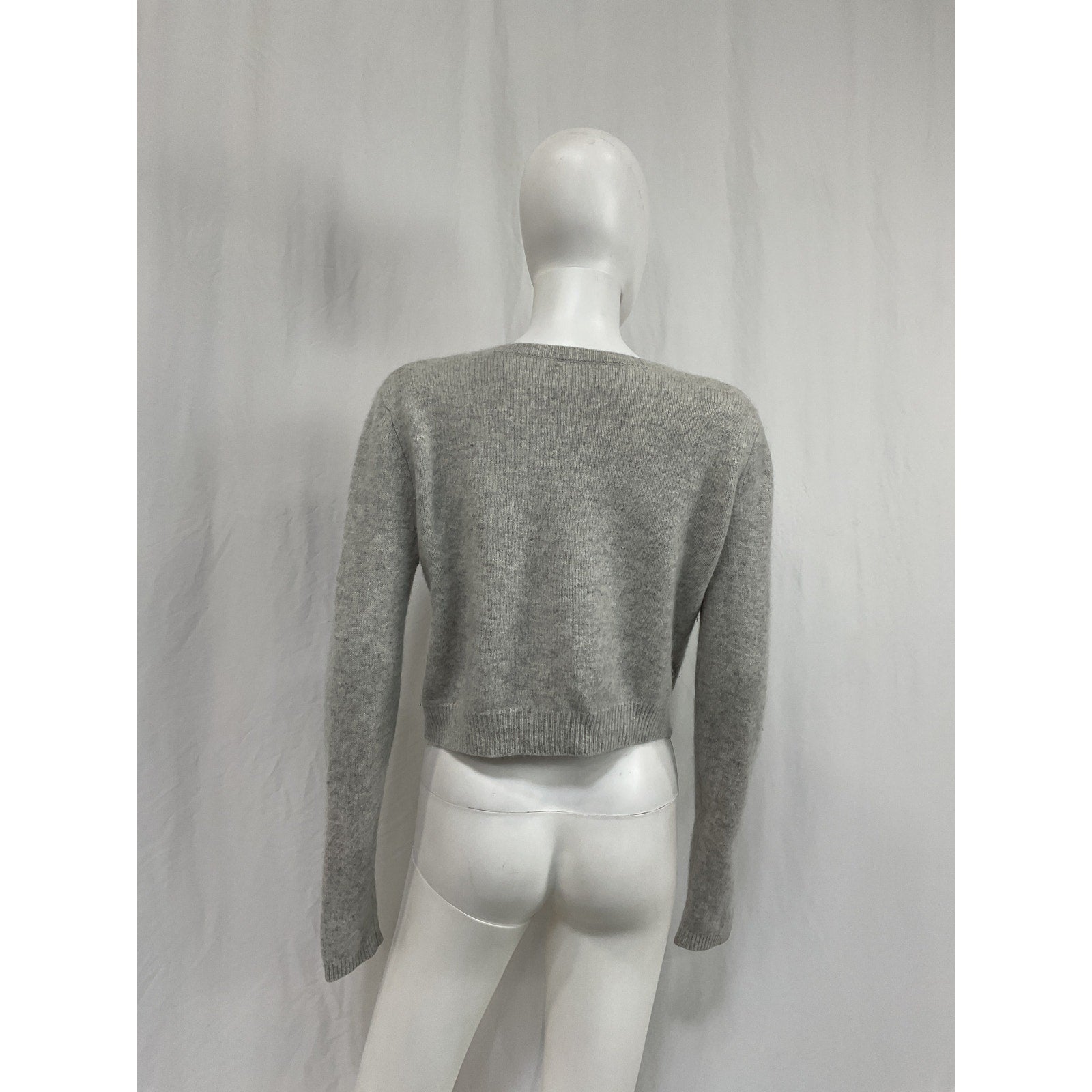 Reformation 'Clara' Grey Cashmere Crew Cardigan Size S