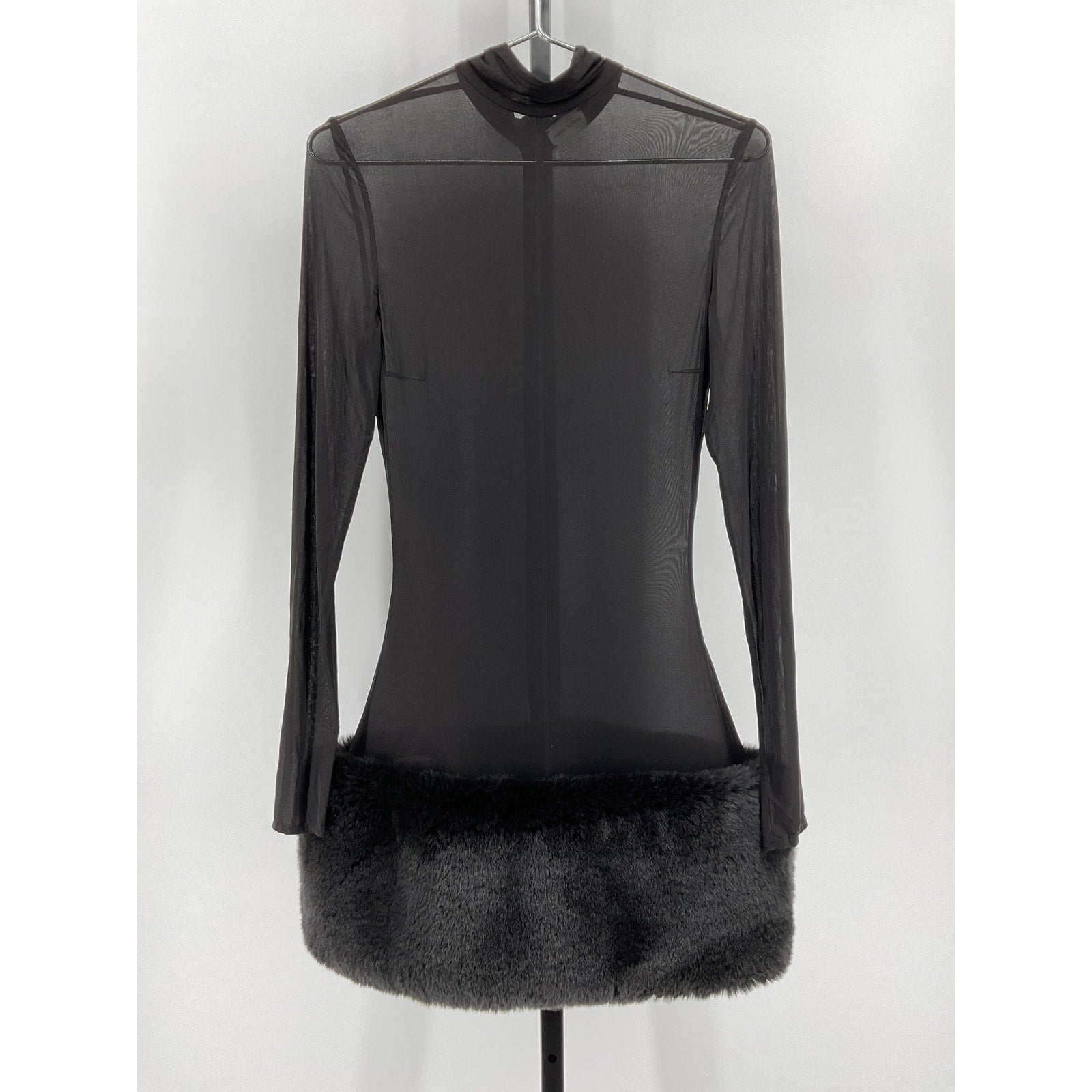 Magda Butrym Long Sleeve Black Cupro Mini Dress Size 4